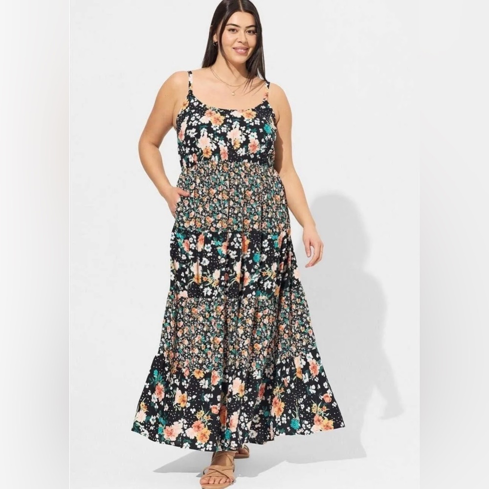 Torrid Maxi Challis Tiered Dress - size 1x